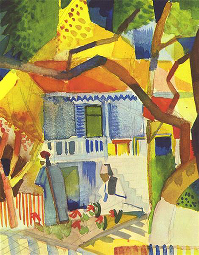 Inner Courtyard of House in St Germain August Macke